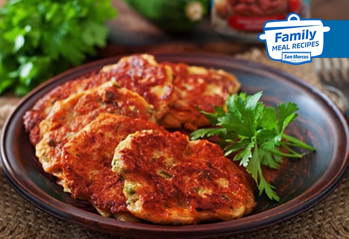 Glorious potato pancakes with tuna and chipotle
